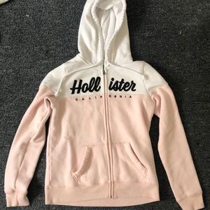 Hollister pink, white, and black jacket. Size xs